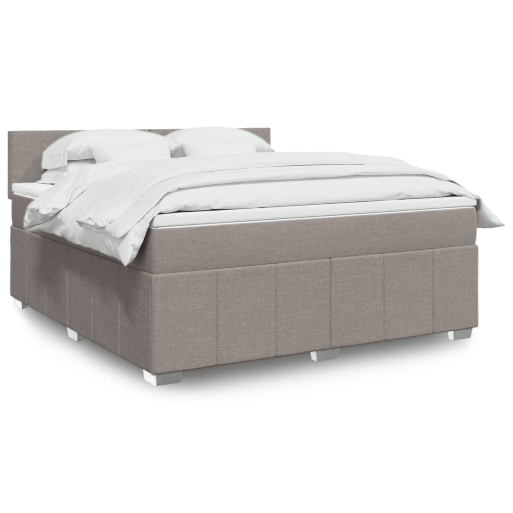 vidaXL Κρεβάτι Boxspring με Στρώμα Taupe 180x200 εκ. Υφασμάτινο