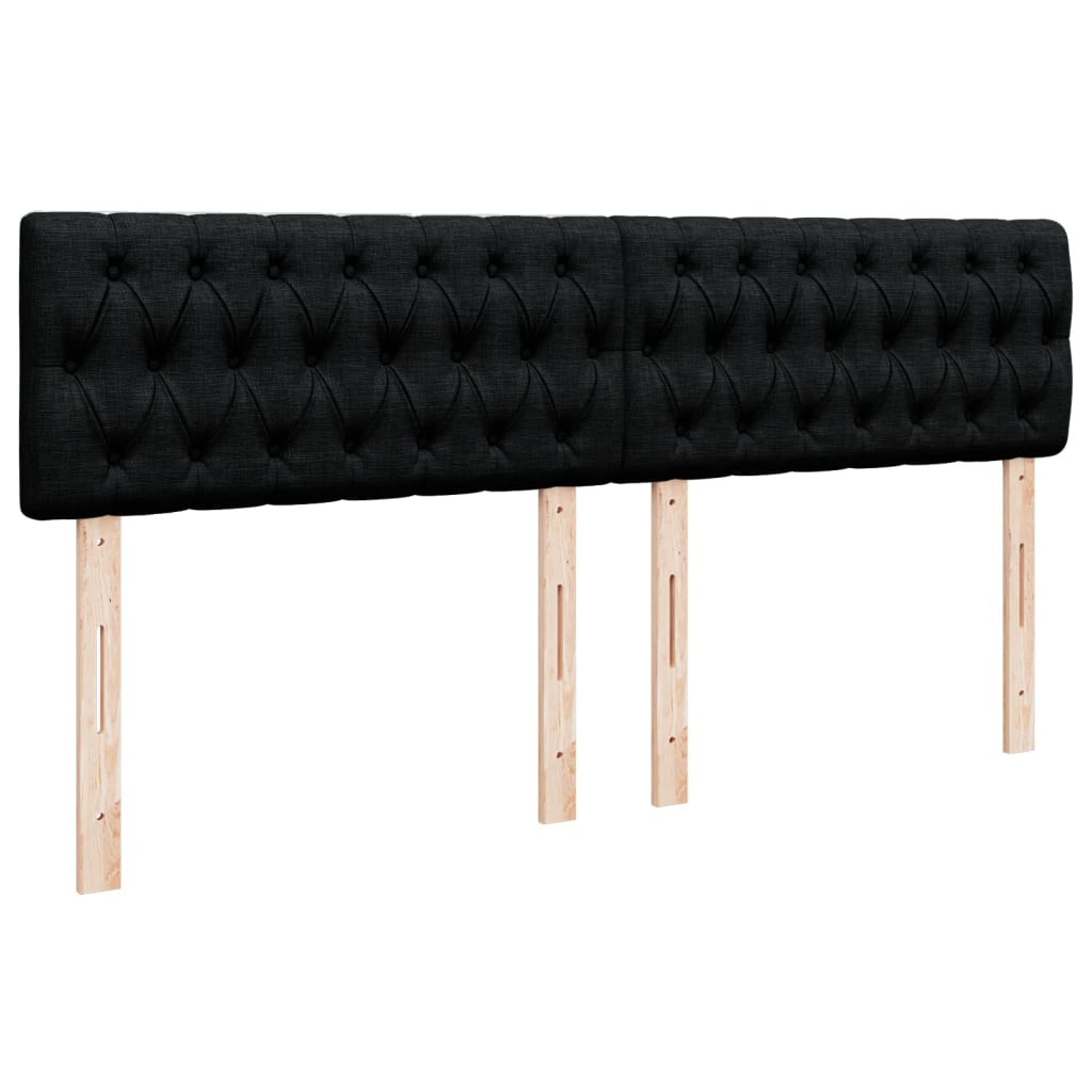vidaXL Κρεβάτι Boxspring με Στρώμα Μαύρο 180x200 εκ. Υφασμάτινο