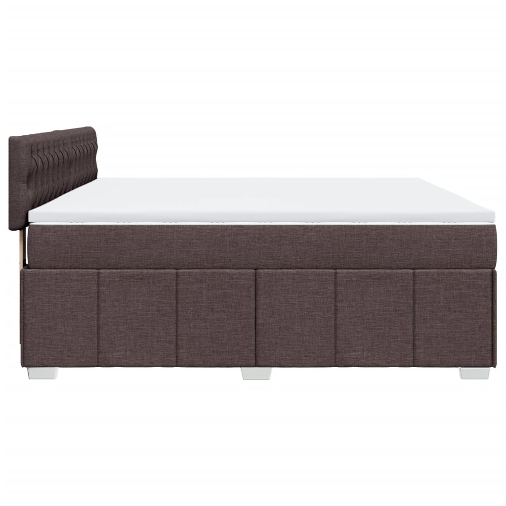 vidaXL Κρεβάτι Boxspring με Στρώμα Σκούρο Καφέ 180x200 εκ Υφασμάτινο