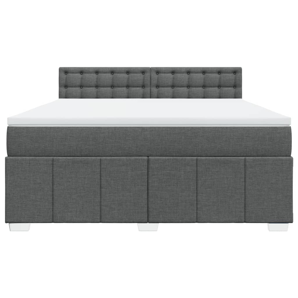 vidaXL Κρεβάτι Boxspring με Στρώμα Σκούρο Γκρι 180x200 εκ Υφασμάτιν