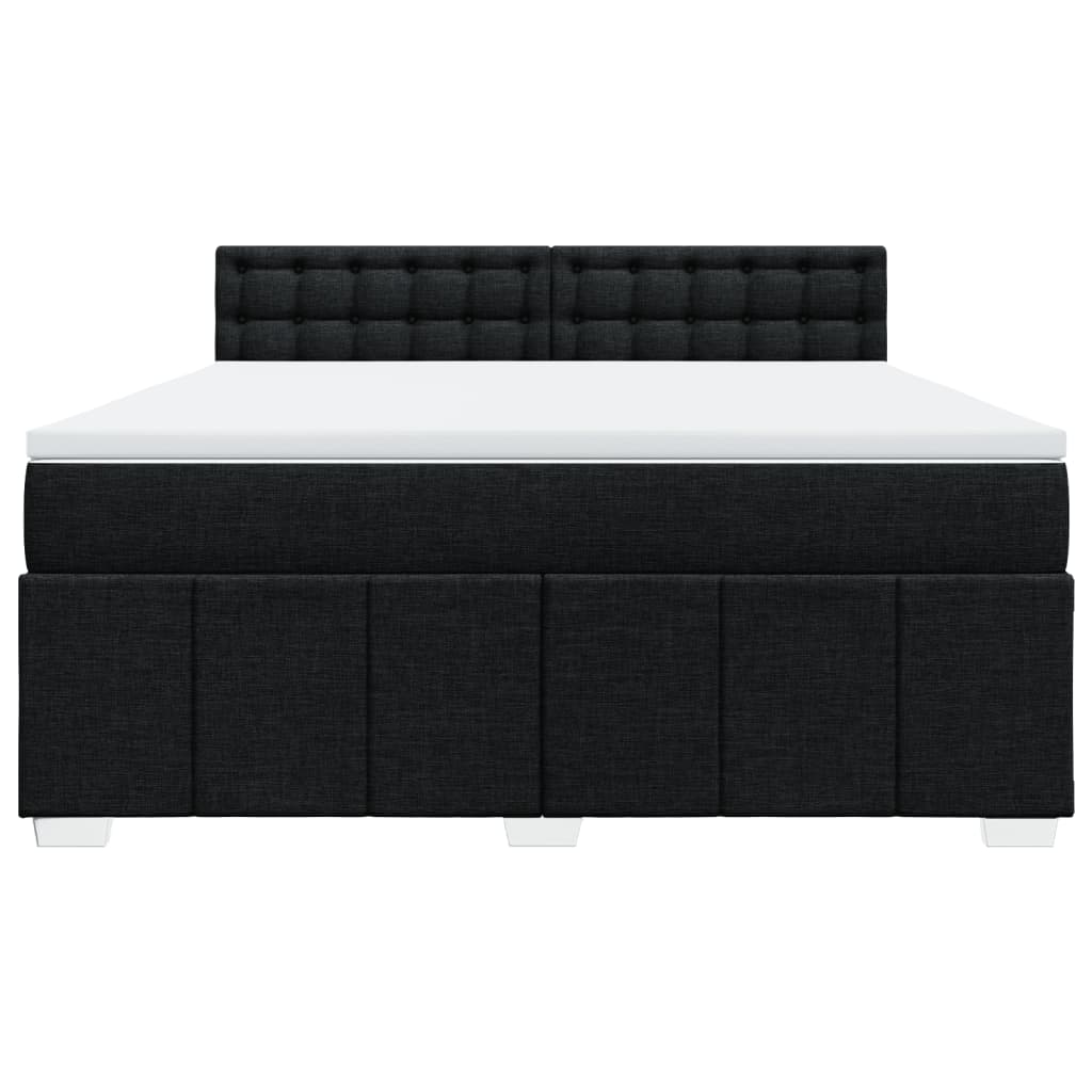 vidaXL Κρεβάτι Boxspring με Στρώμα Μαύρο 180x200 εκ. Υφασμάτινο