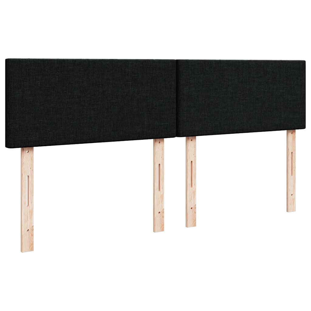 vidaXL Κρεβάτι Boxspring με Στρώμα Μαύρο 200x200 εκ. Υφασμάτινο