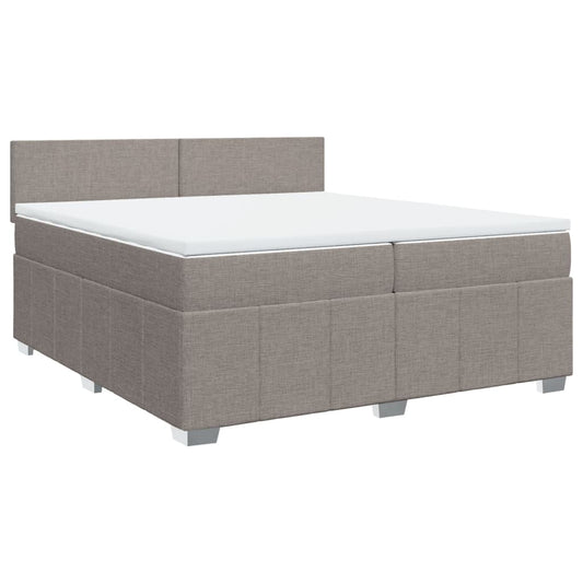 vidaXL Κρεβάτι Boxspring με Στρώμα Taupe 200x200 εκ. Υφασμάτινο
