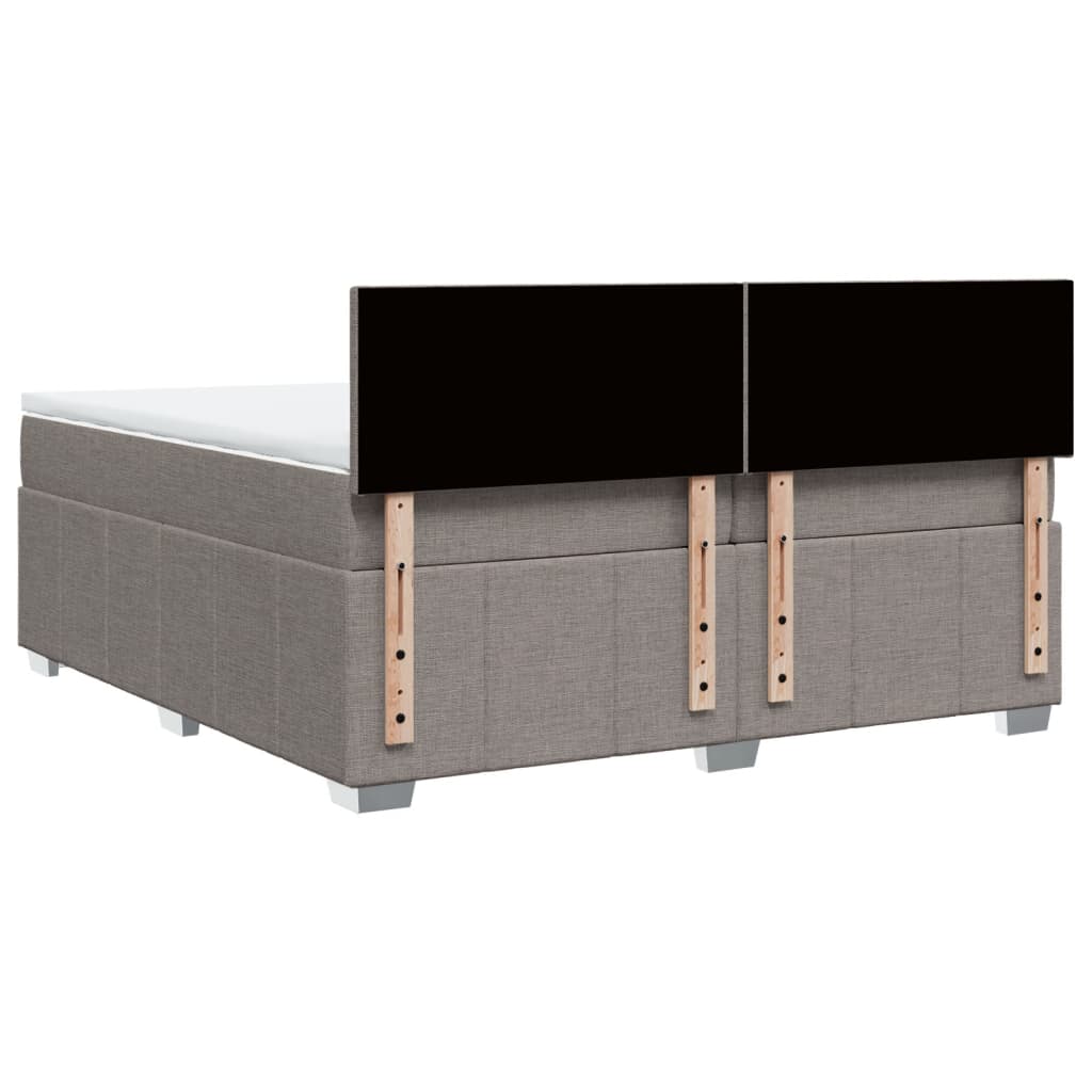 vidaXL Κρεβάτι Boxspring με Στρώμα Taupe 200x200 εκ. Υφασμάτινο