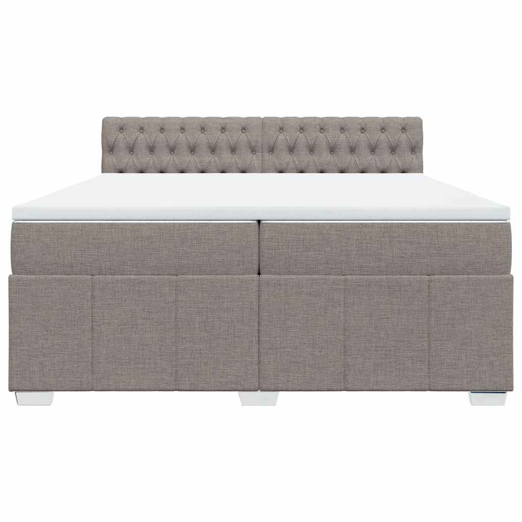 vidaXL Κρεβάτι Boxspring με Στρώμα Taupe 200x200 εκ. Υφασμάτινο