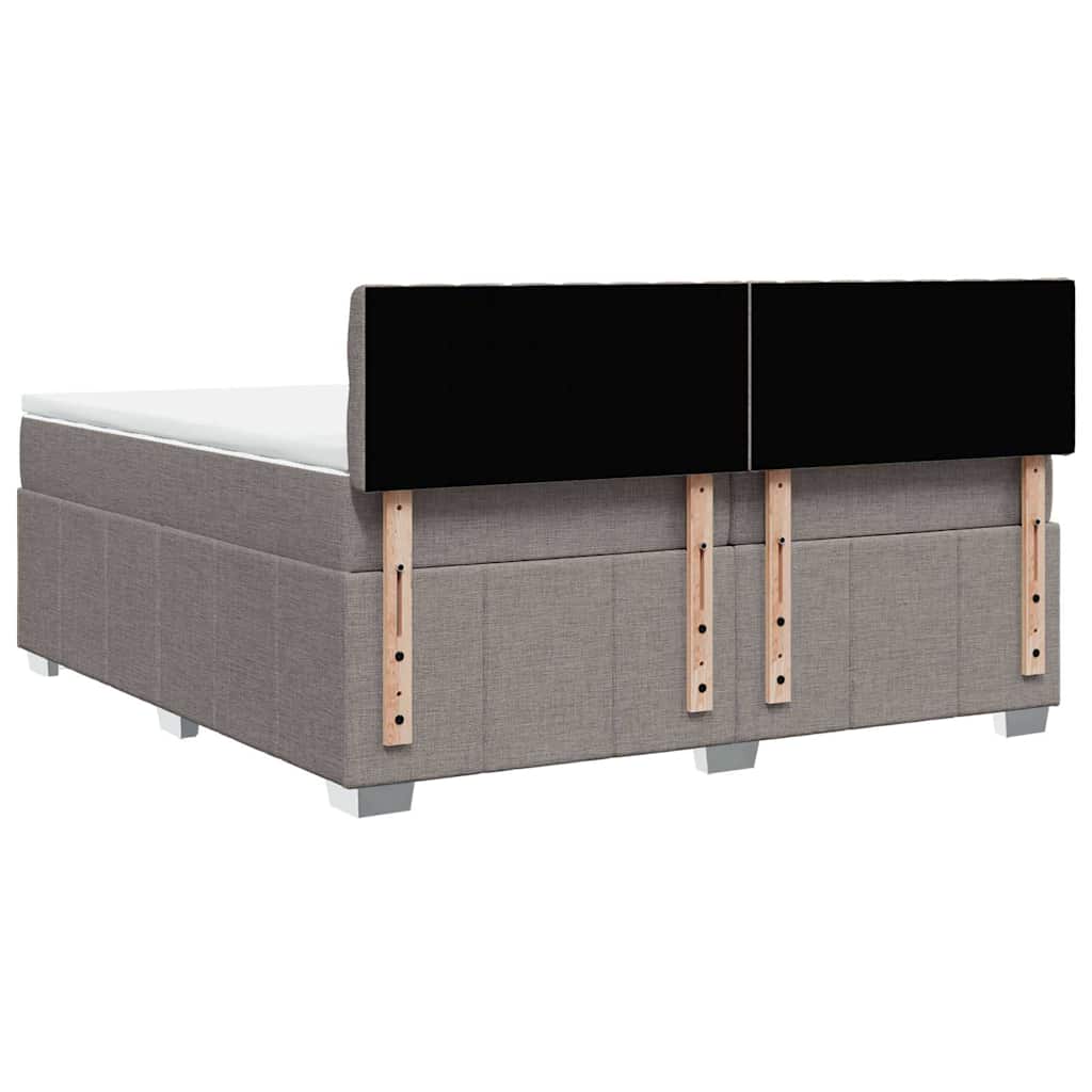 vidaXL Κρεβάτι Boxspring με Στρώμα Taupe 200x200 εκ. Υφασμάτινο
