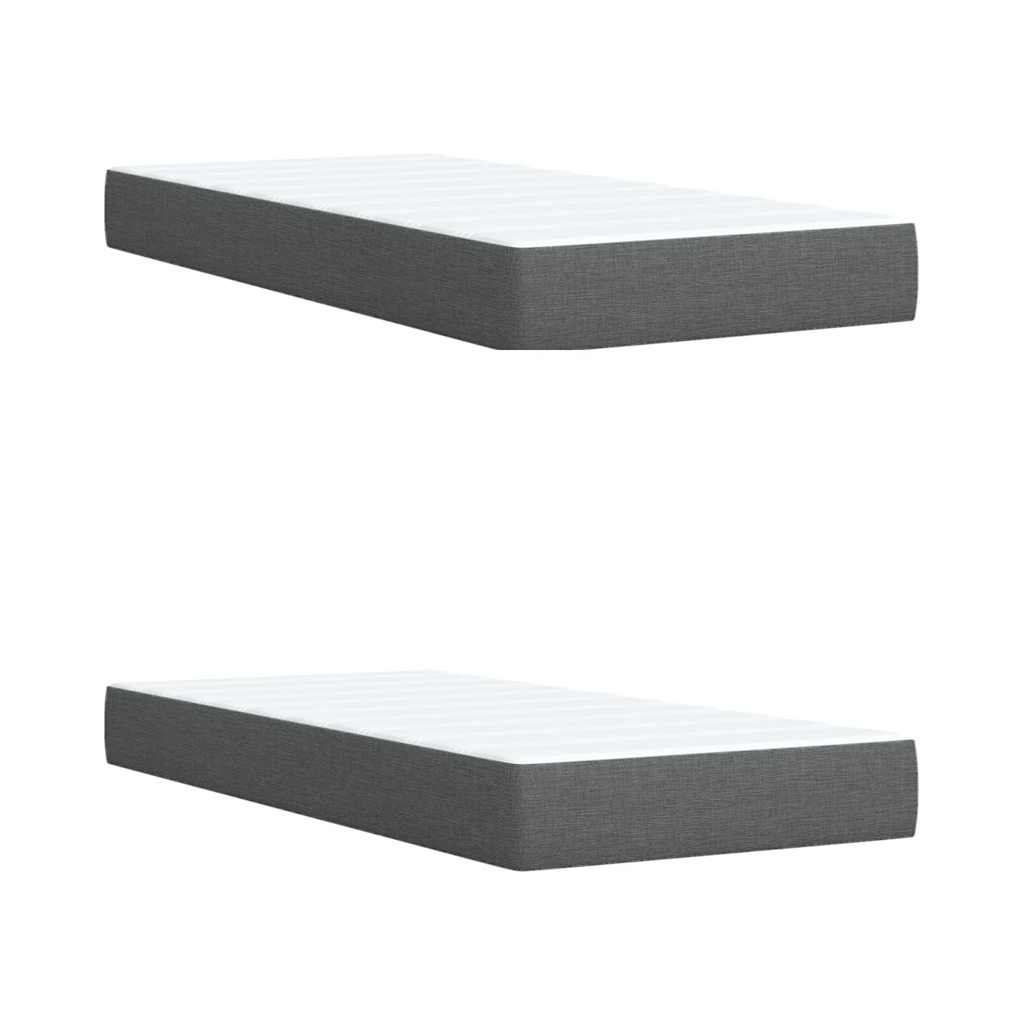 vidaXL Κρεβάτι Boxspring με Στρώμα Σκούρο Γκρι 200x200 εκ. Υφασμάτινο