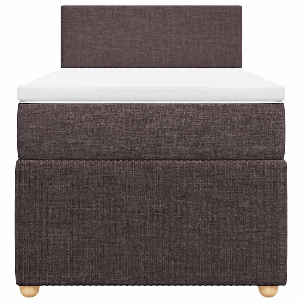 vidaXL Κρεβάτι Boxspring με Στρώμα Σκούρο Καφέ 80x200 εκ. Υφασμάτινο