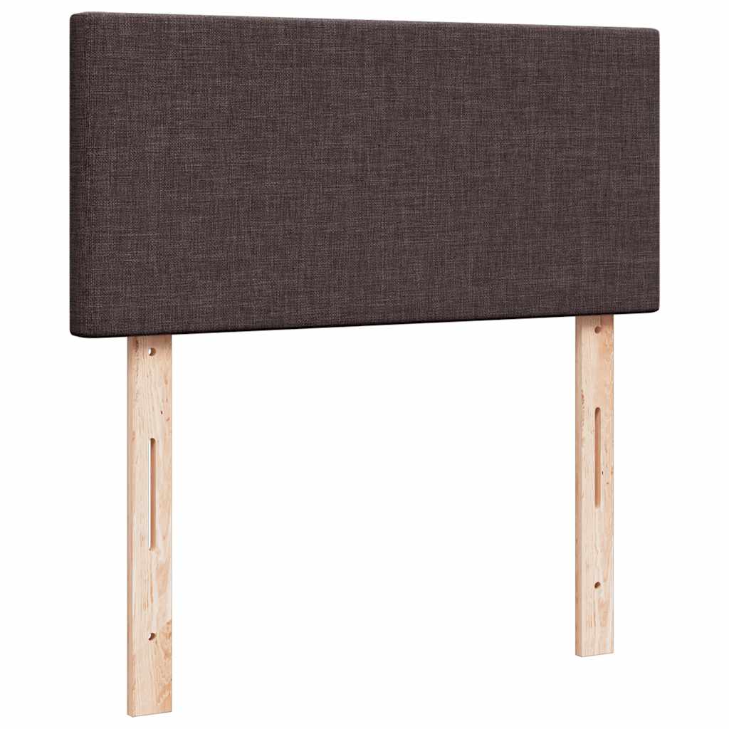 vidaXL Κρεβάτι Boxspring με Στρώμα Σκούρο Καφέ 80x200 εκ. Υφασμάτινο