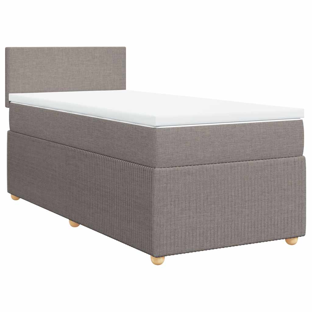 vidaXL Κρεβάτι Boxspring με Στρώμα Taupe 80x200 εκ. Υφασμάτινο