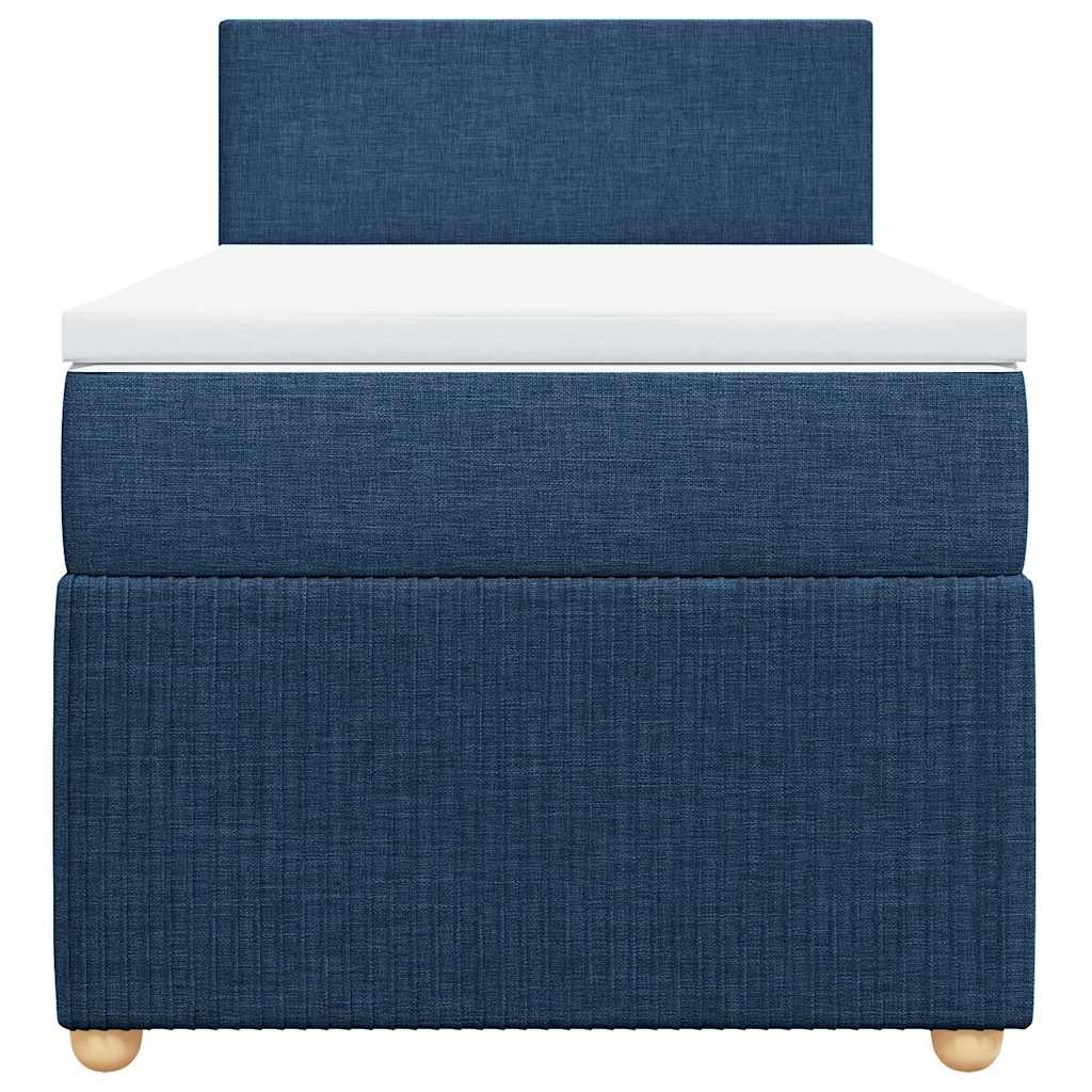 vidaXL Κρεβάτι Boxspring με Στρώμα Μπλε 80x200 εκ. Υφασμάτινο