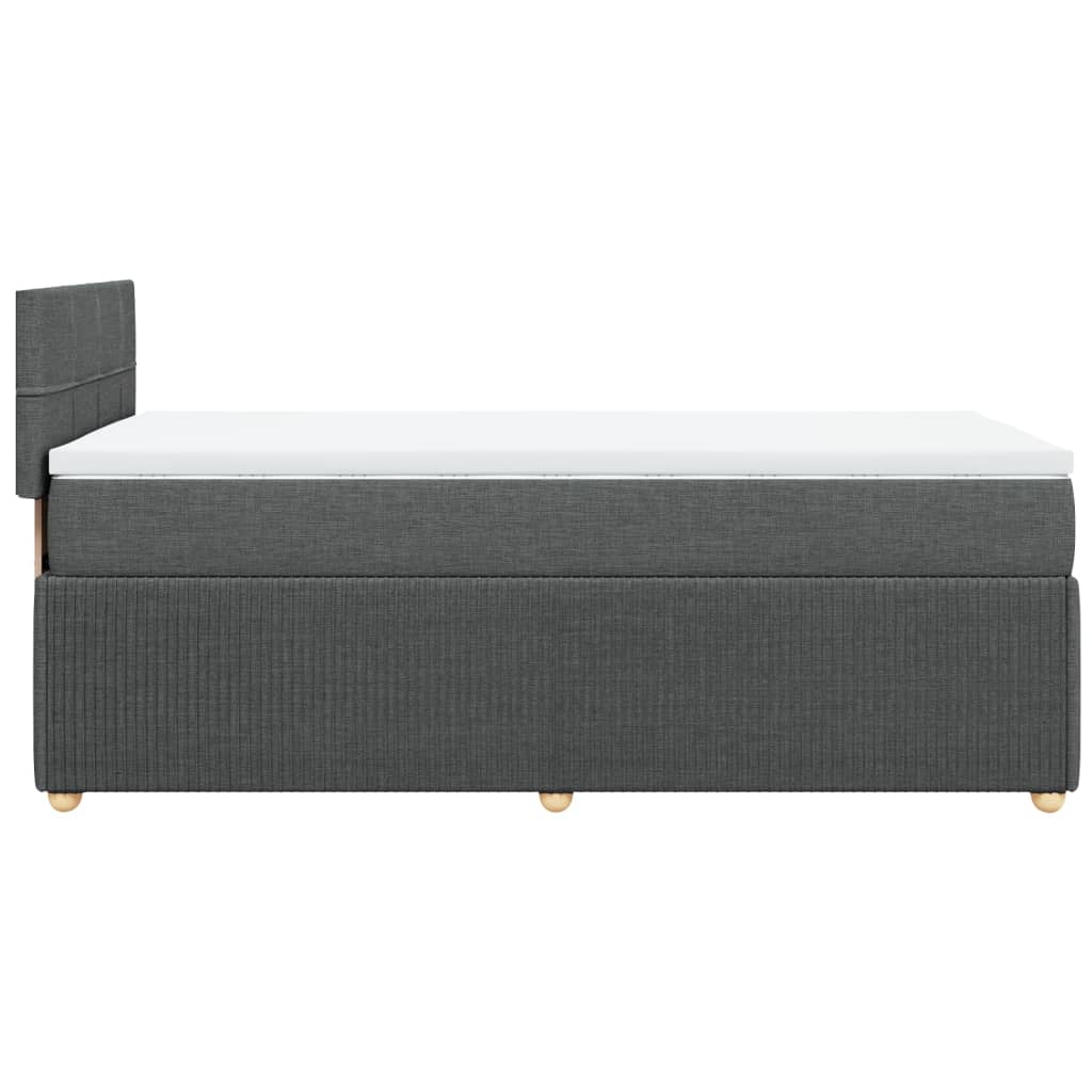 vidaXL Κρεβάτι Boxspring με Στρώμα Σκούρο Γκρι 80x200 εκ. Υφασμάτινο