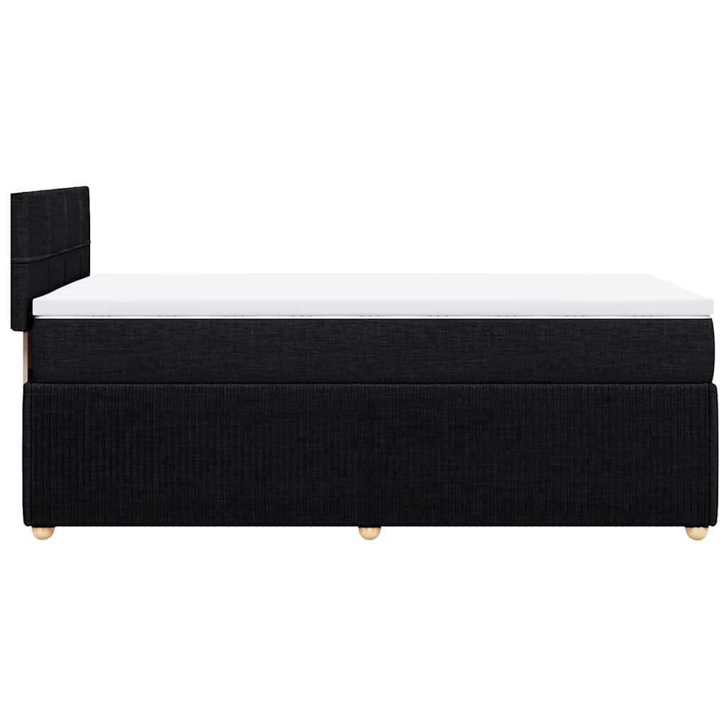 vidaXL Κρεβάτι Boxspring με Στρώμα Μαύρο 80 x 200 εκ. Υφασμάτινο