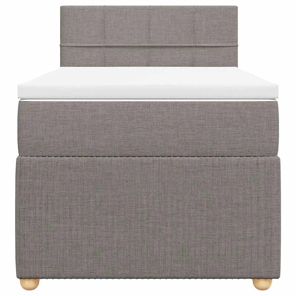 vidaXL Κρεβάτι Boxspring με Στρώμα Taupe 80x200 εκ. Υφασμάτινο