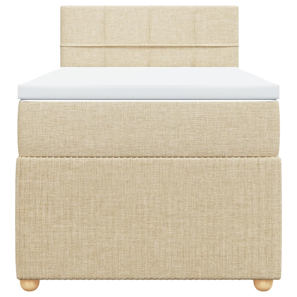vidaXL Κρεβάτι Boxspring με Στρώμα Κρεμ 80 x 200 εκ. Υφασμάτινο