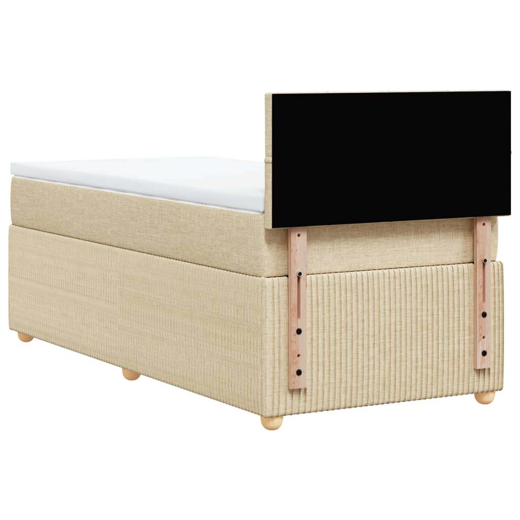 vidaXL Κρεβάτι Boxspring με Στρώμα Κρεμ 80 x 200 εκ. Υφασμάτινο