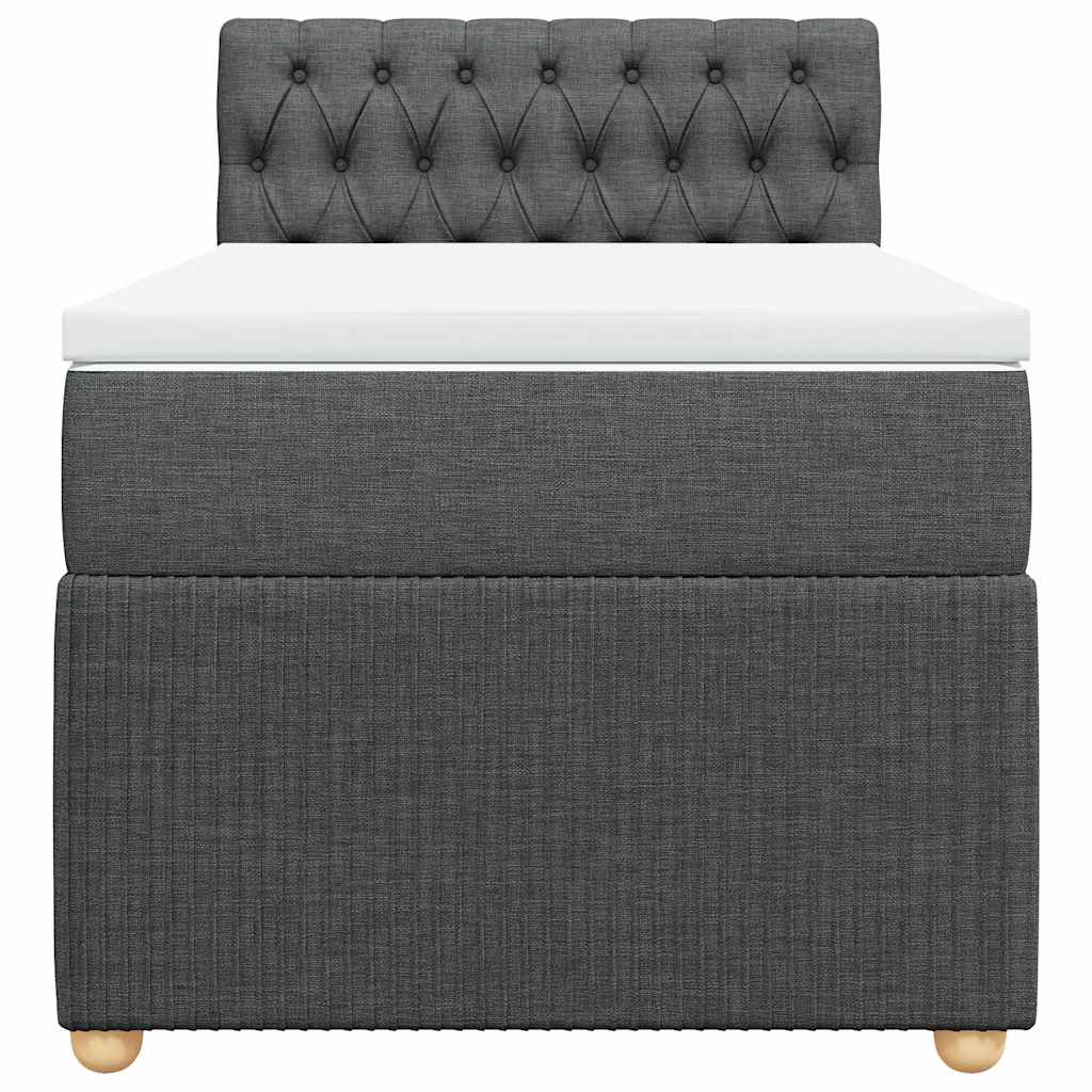 vidaXL Κρεβάτι Boxspring με Στρώμα Σκούρο Γκρι 80x200 εκ. Υφασμάτινο