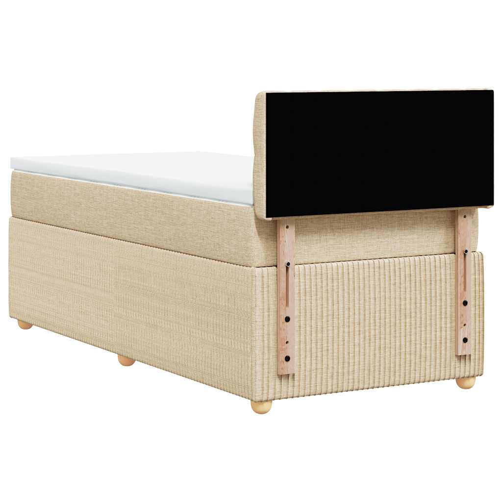 vidaXL Κρεβάτι Boxspring με Στρώμα Κρεμ 80 x 200 εκ. Υφασμάτινο