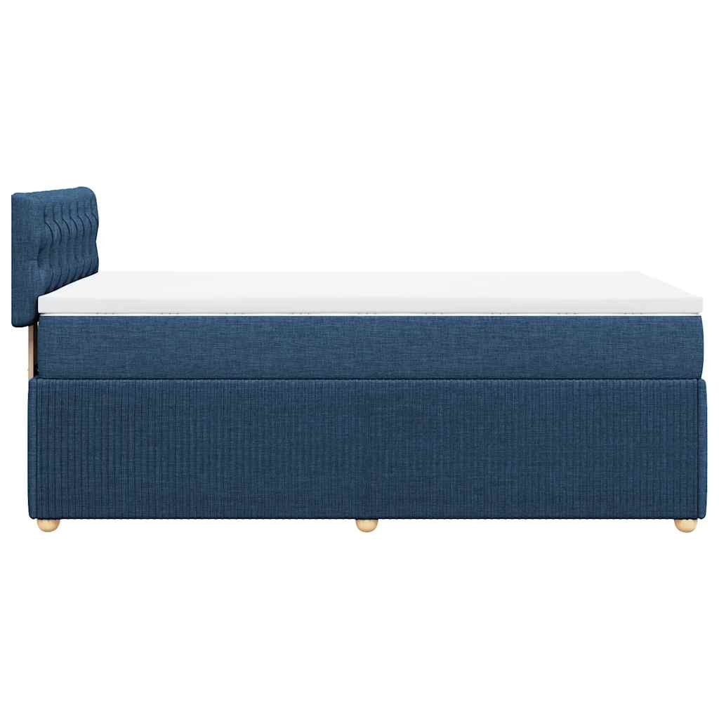 vidaXL Κρεβάτι Boxspring με Στρώμα Μπλε 80x200 εκ. Υφασμάτινο
