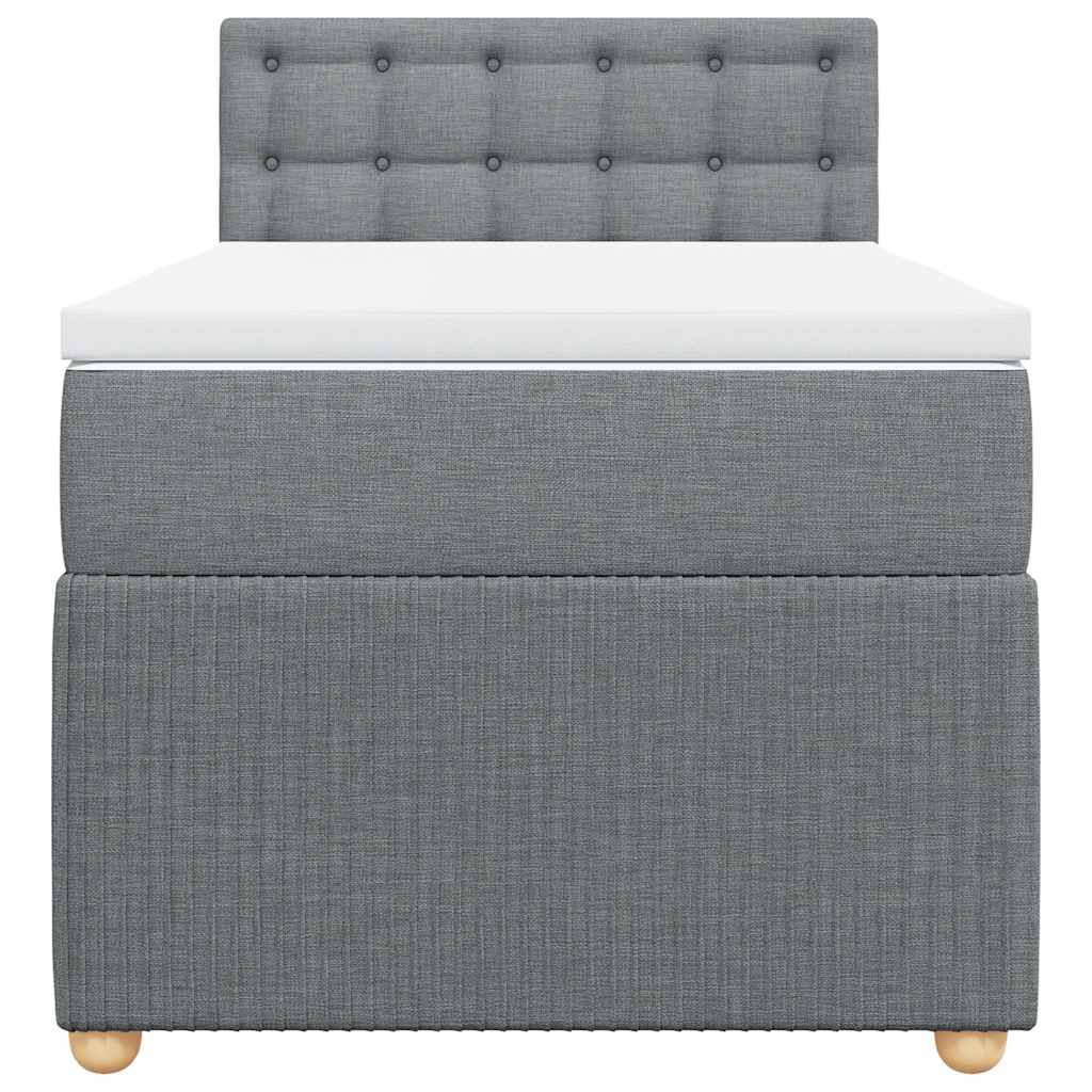 vidaXL Κρεβάτι Boxspring με Στρώμα Ανοιχτό Γκρι 80x200 εκ. Υφασμάτινο