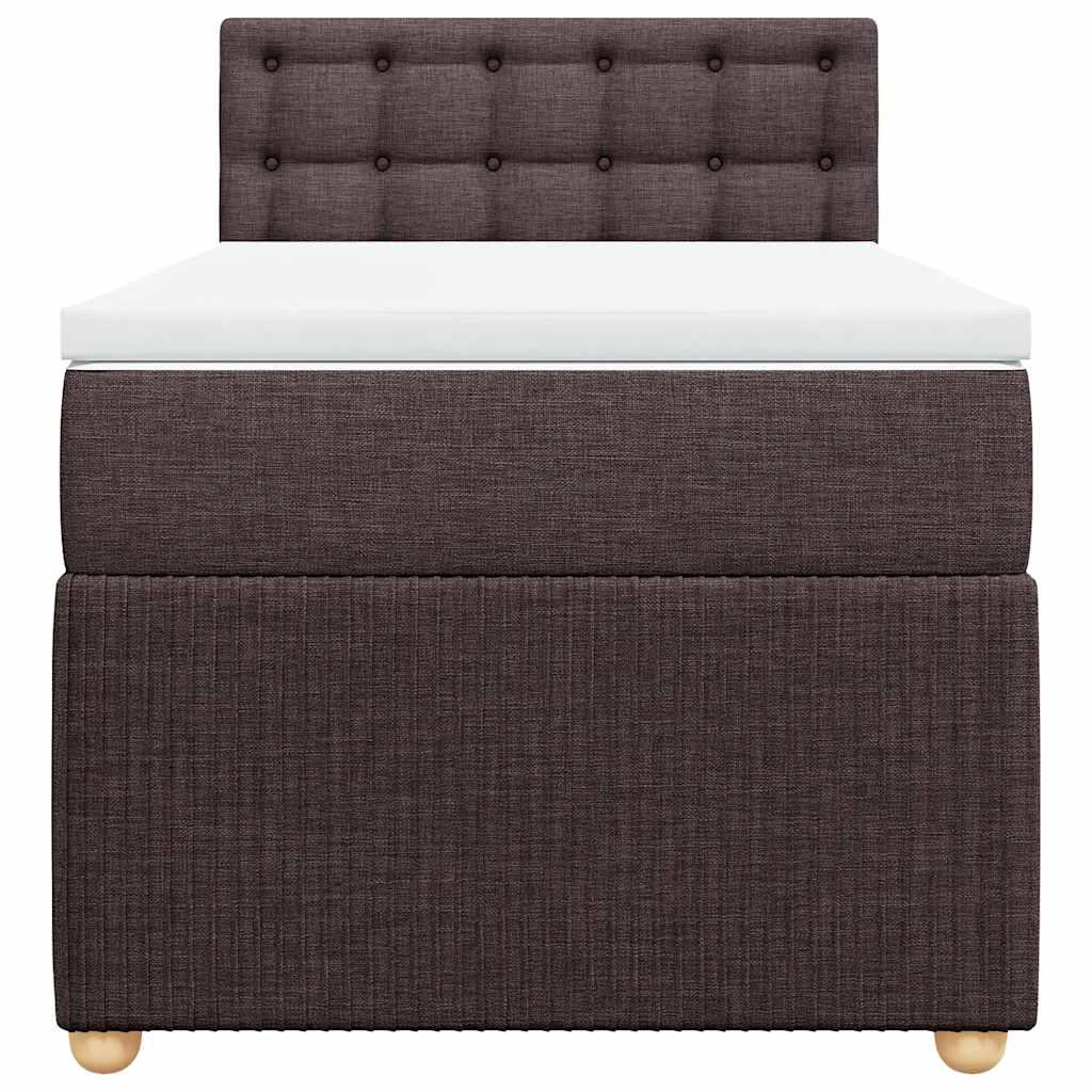 vidaXL Κρεβάτι Boxspring με Στρώμα Σκούρο Καφέ 80x200 εκ. Υφασμάτινο
