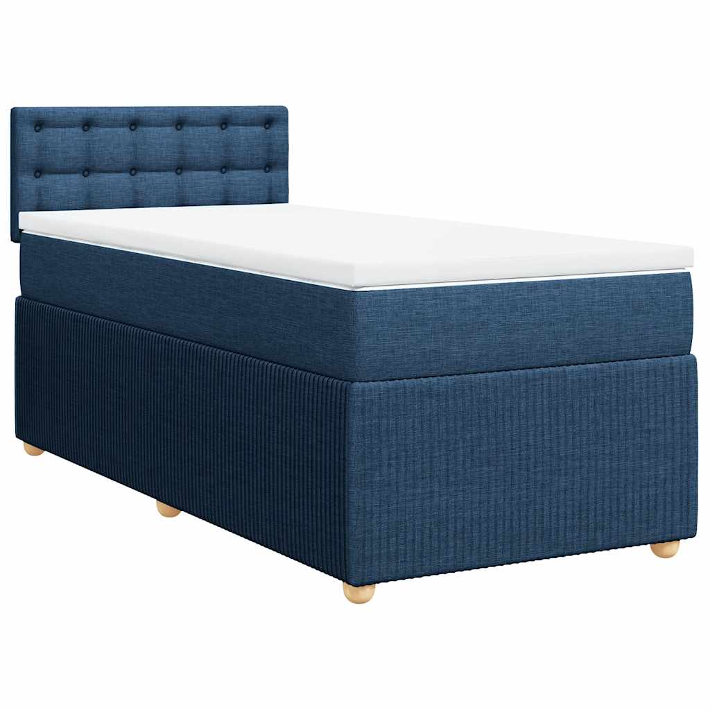 vidaXL Κρεβάτι Boxspring με Στρώμα Μπλε 80x200 εκ. Υφασμάτινο