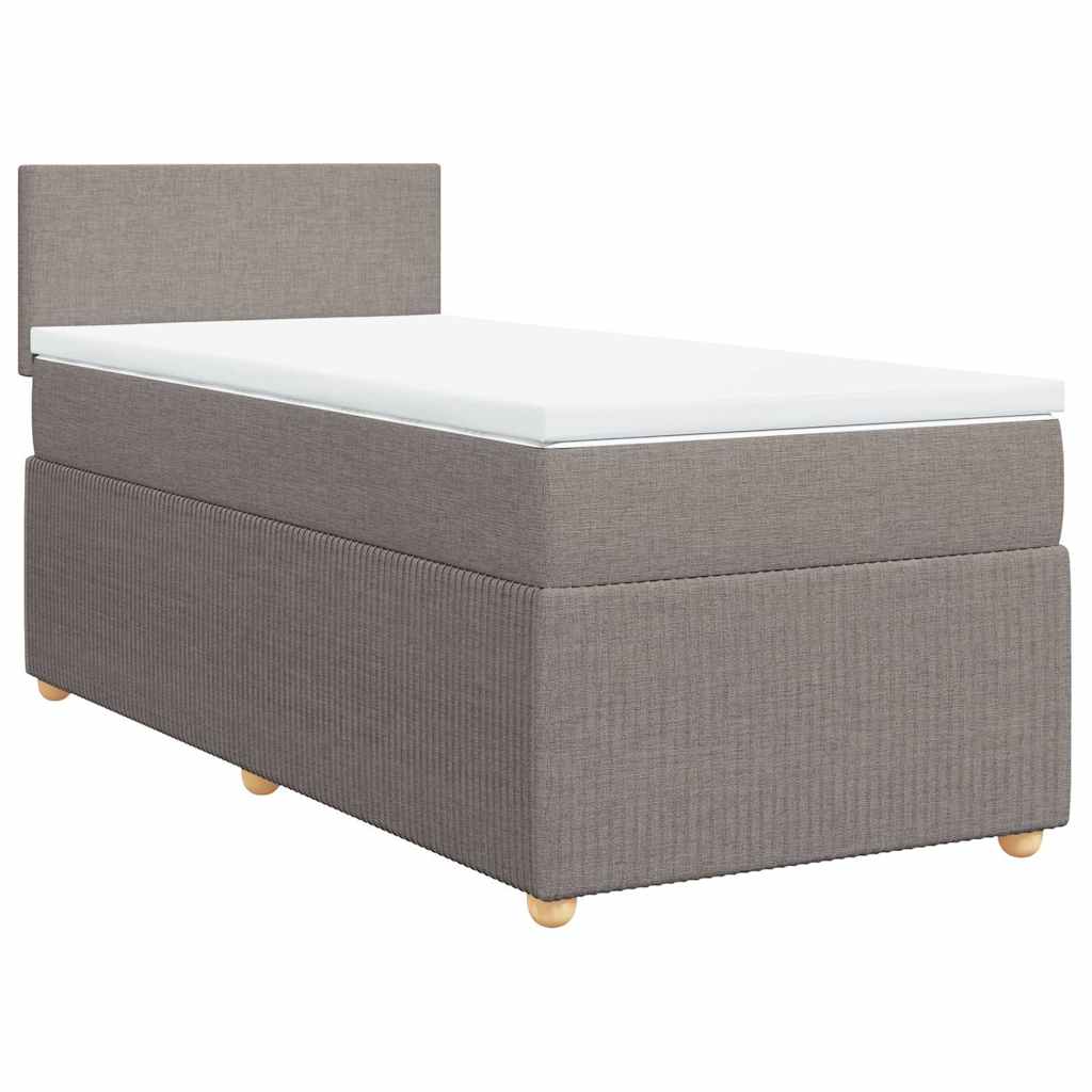 vidaXL Κρεβάτι Boxspring με Στρώμα Taupe 90x190 εκ.Υφασμάτινο