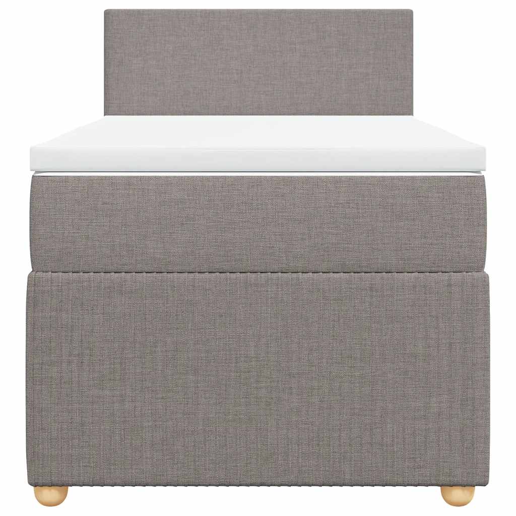 vidaXL Κρεβάτι Boxspring με Στρώμα Taupe 90x190 εκ.Υφασμάτινο