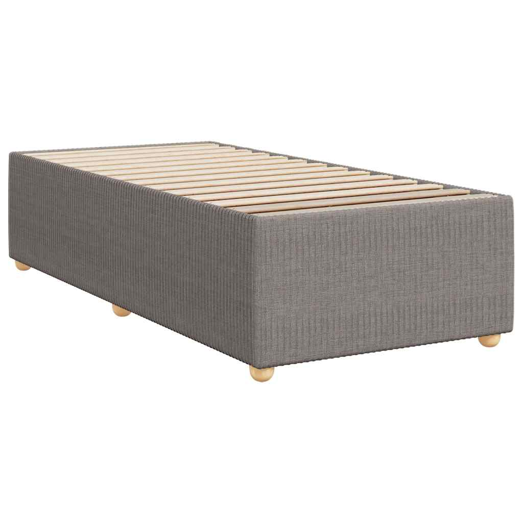vidaXL Κρεβάτι Boxspring με Στρώμα Taupe 90x190 εκ.Υφασμάτινο