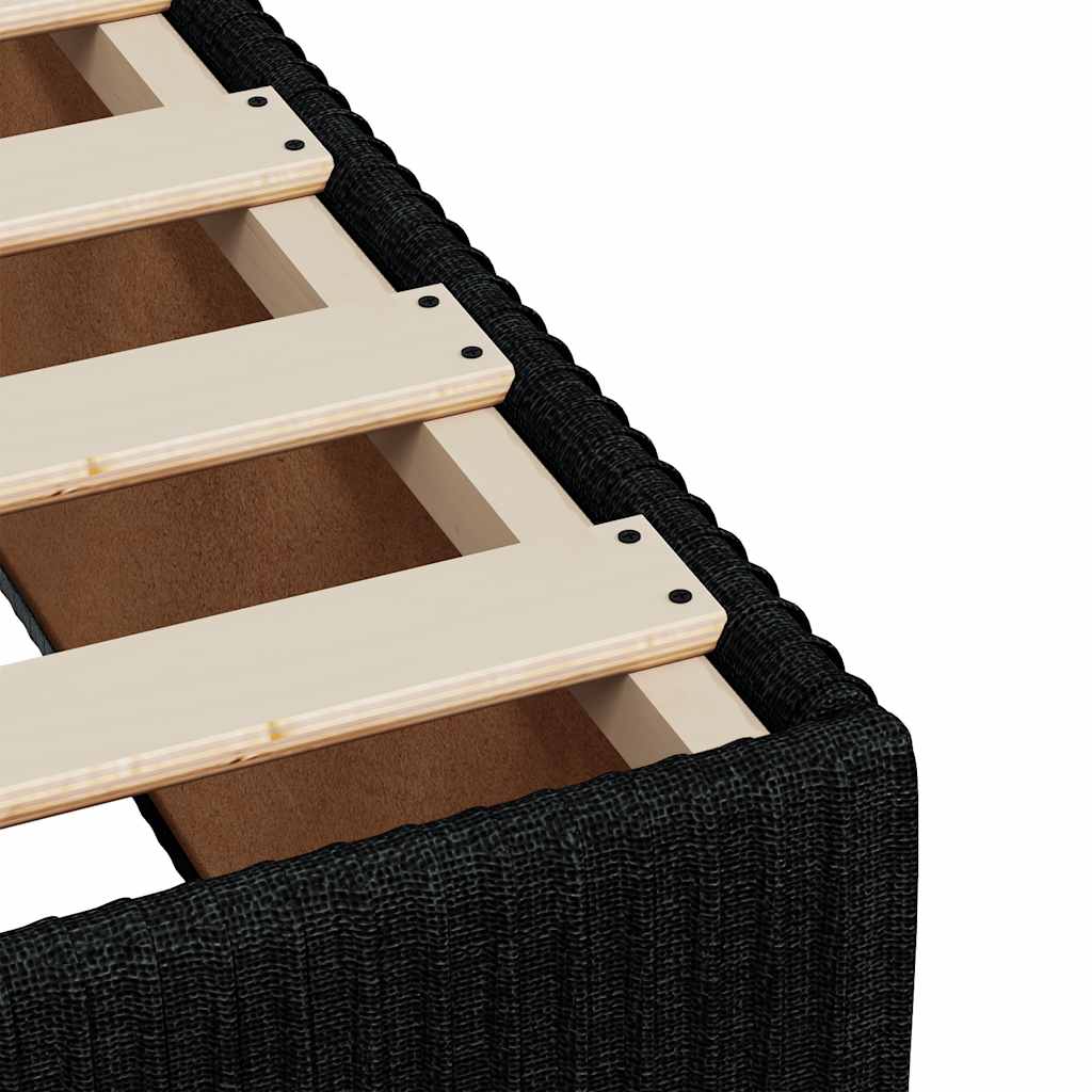 vidaXL Κρεβάτι Boxspring με Στρώμα Μαύρο 90x190 εκ.Υφασμάτινο