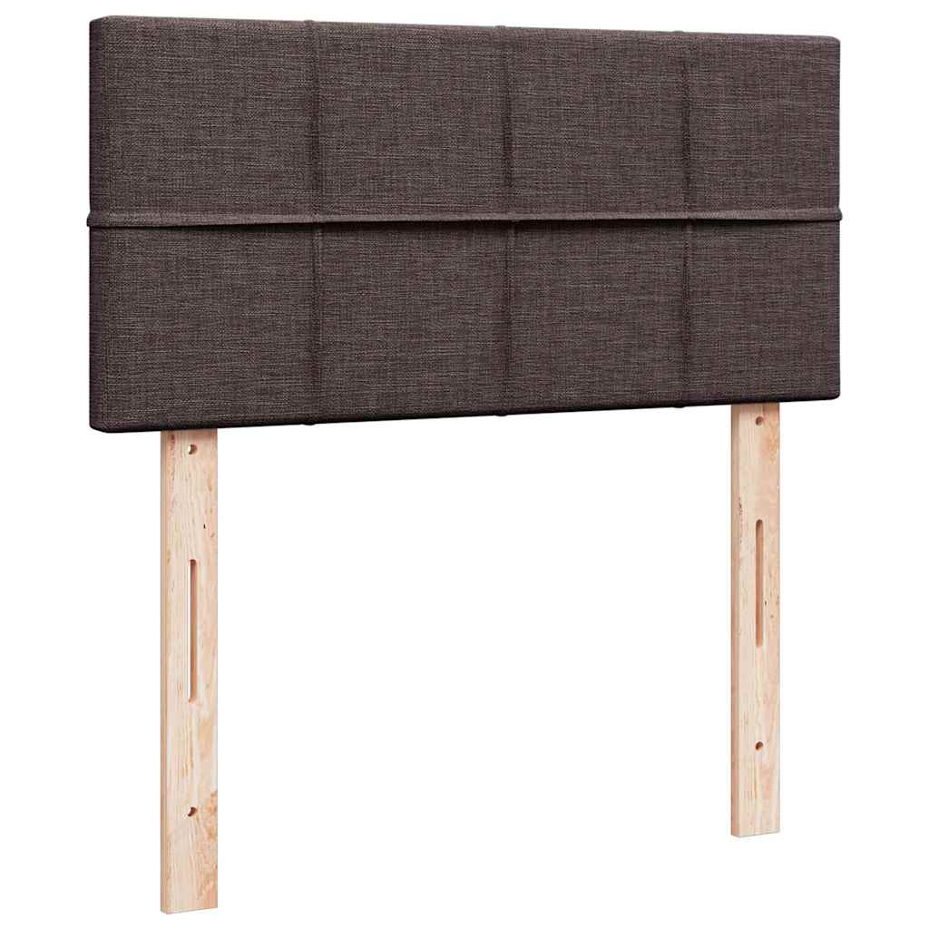 vidaXL Κρεβάτι Boxspring με Στρώμα Σκούρο Καφέ 90x190 εκ. Υφασμάτινο