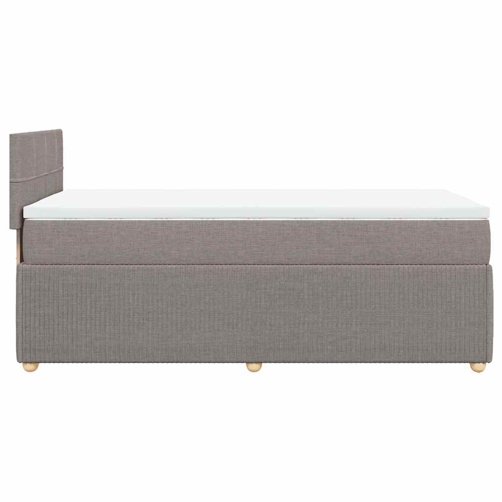 vidaXL Κρεβάτι Boxspring με Στρώμα Taupe 90x190 εκ.Υφασμάτινο