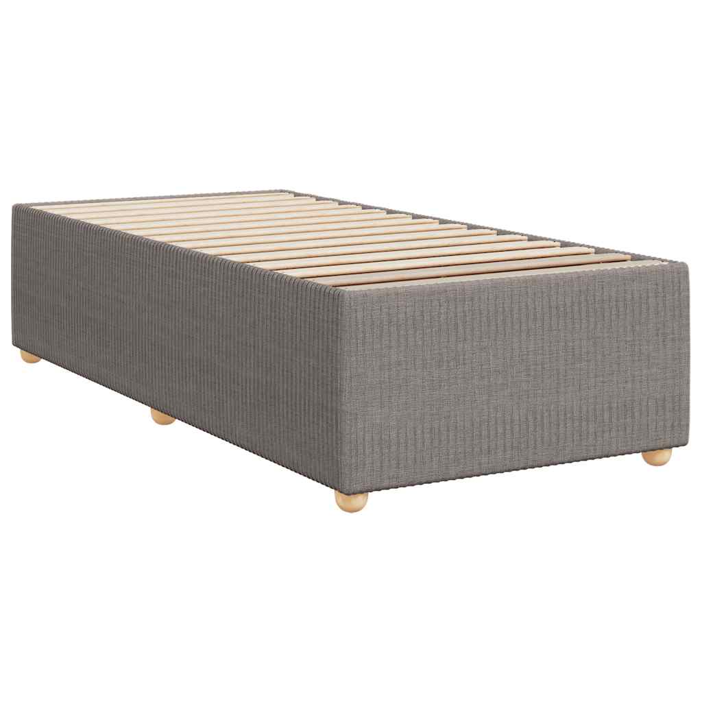 vidaXL Κρεβάτι Boxspring με Στρώμα Taupe 90x190 εκ.Υφασμάτινο