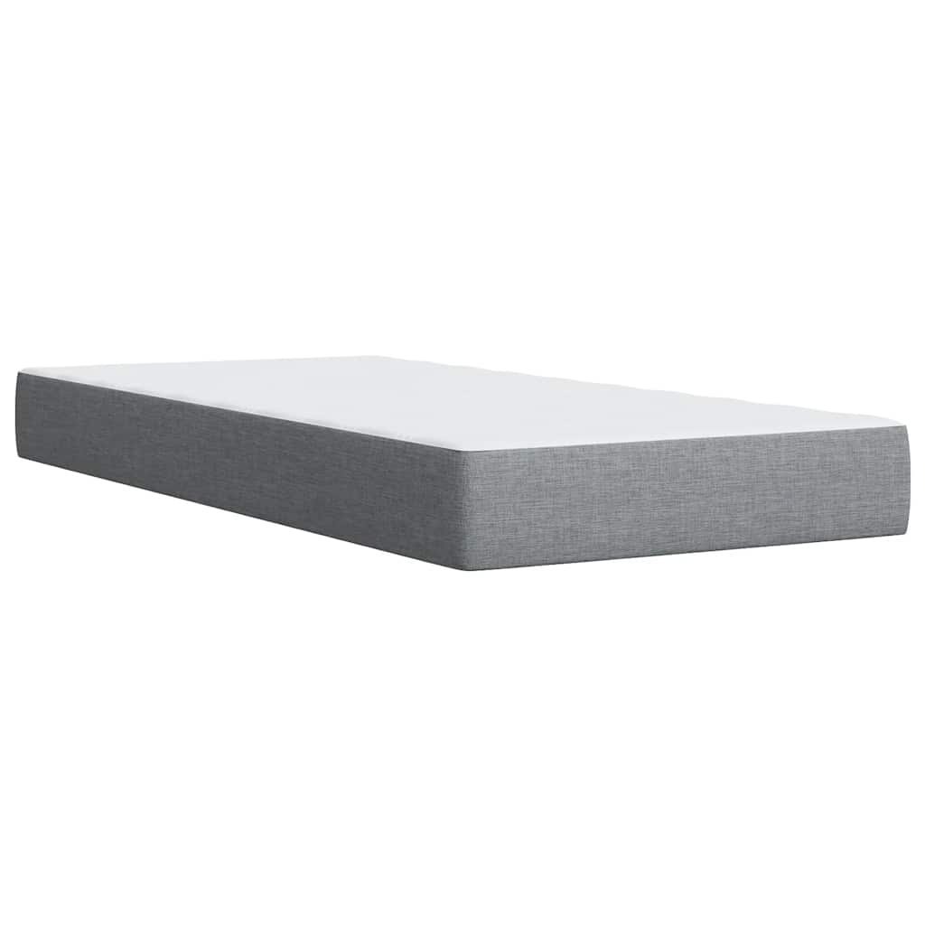 vidaXL Κρεβάτι Boxspring με Στρώμα Ανοιχτό Γκρι 90x190 εκ. Υφασμάτινο
