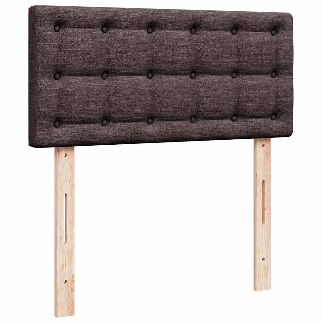vidaXL Κρεβάτι Boxspring με Στρώμα Σκούρο Καφέ 90x190 εκ. Υφασμάτινο