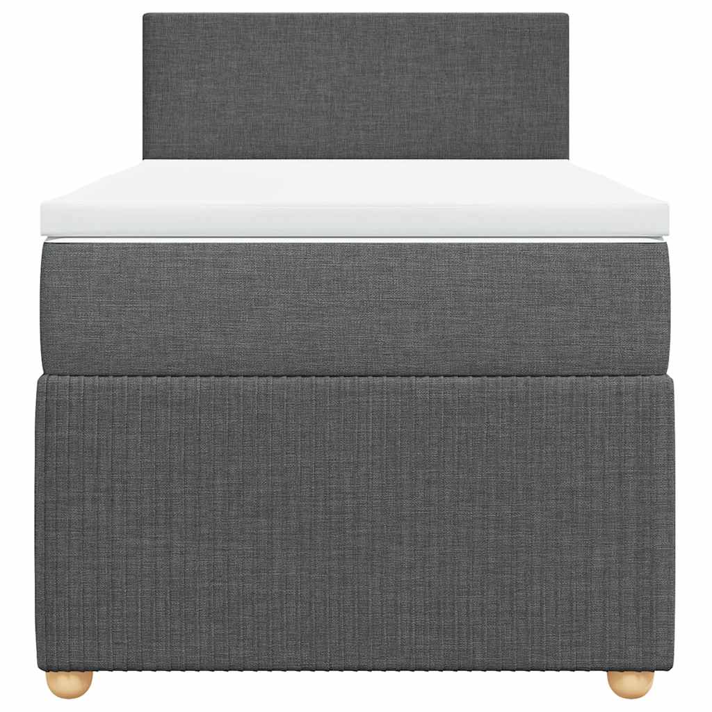 vidaXL Κρεβάτι Boxspring με Στρώμα Σκούρο Γκρι 90x200 εκ. Υφασμάτινο