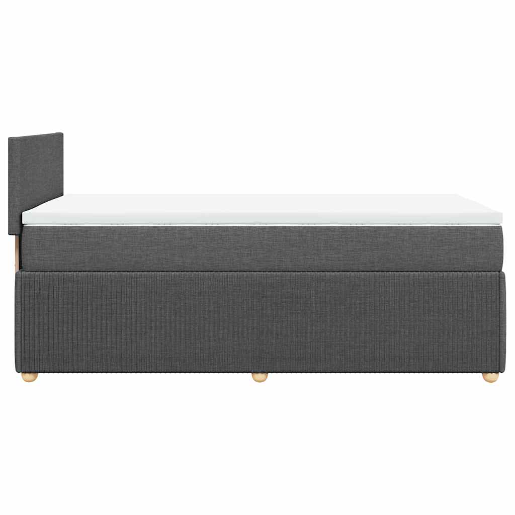 vidaXL Κρεβάτι Boxspring με Στρώμα Σκούρο Γκρι 90x200 εκ. Υφασμάτινο