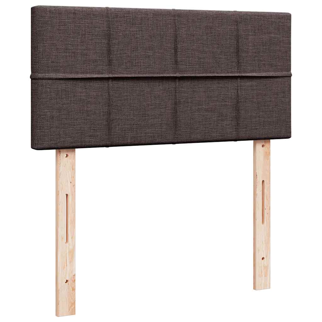 vidaXL Κρεβάτι Boxspring με Στρώμα Σκούρο Καφέ 90x200 εκ. Υφασμάτινο