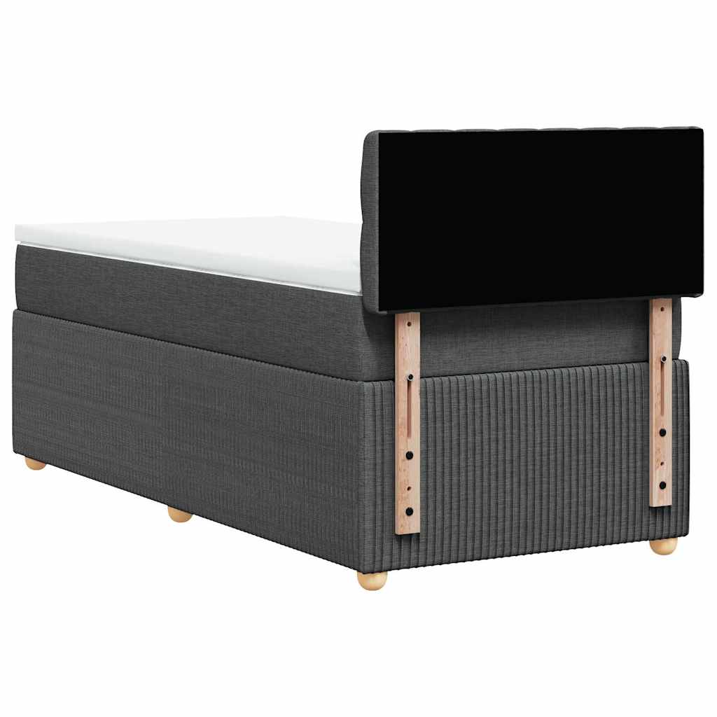 vidaXL Κρεβάτι Boxspring με Στρώμα Σκούρο Γκρι 90x200 εκ. Υφασμάτινο