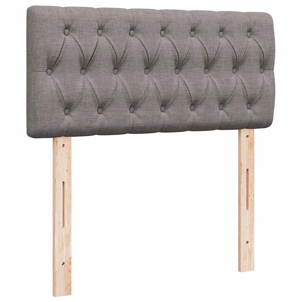 vidaXL Κρεβάτι Boxspring με Στρώμα Taupe 90x200 εκ. Υφασμάτινο