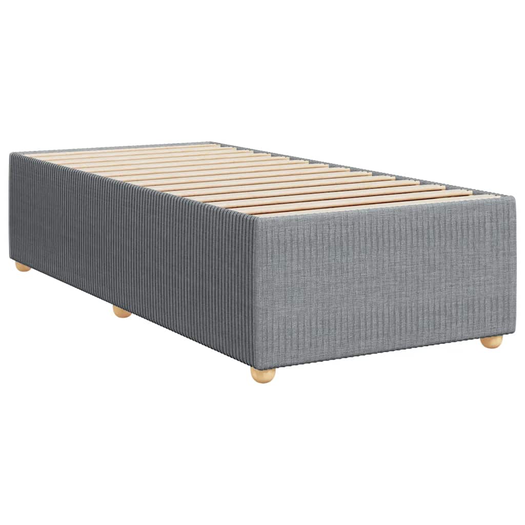 vidaXL Κρεβάτι Boxspring με Στρώμα Ανοιχτό Γκρι 90x200 εκ. Υφασμάτινο
