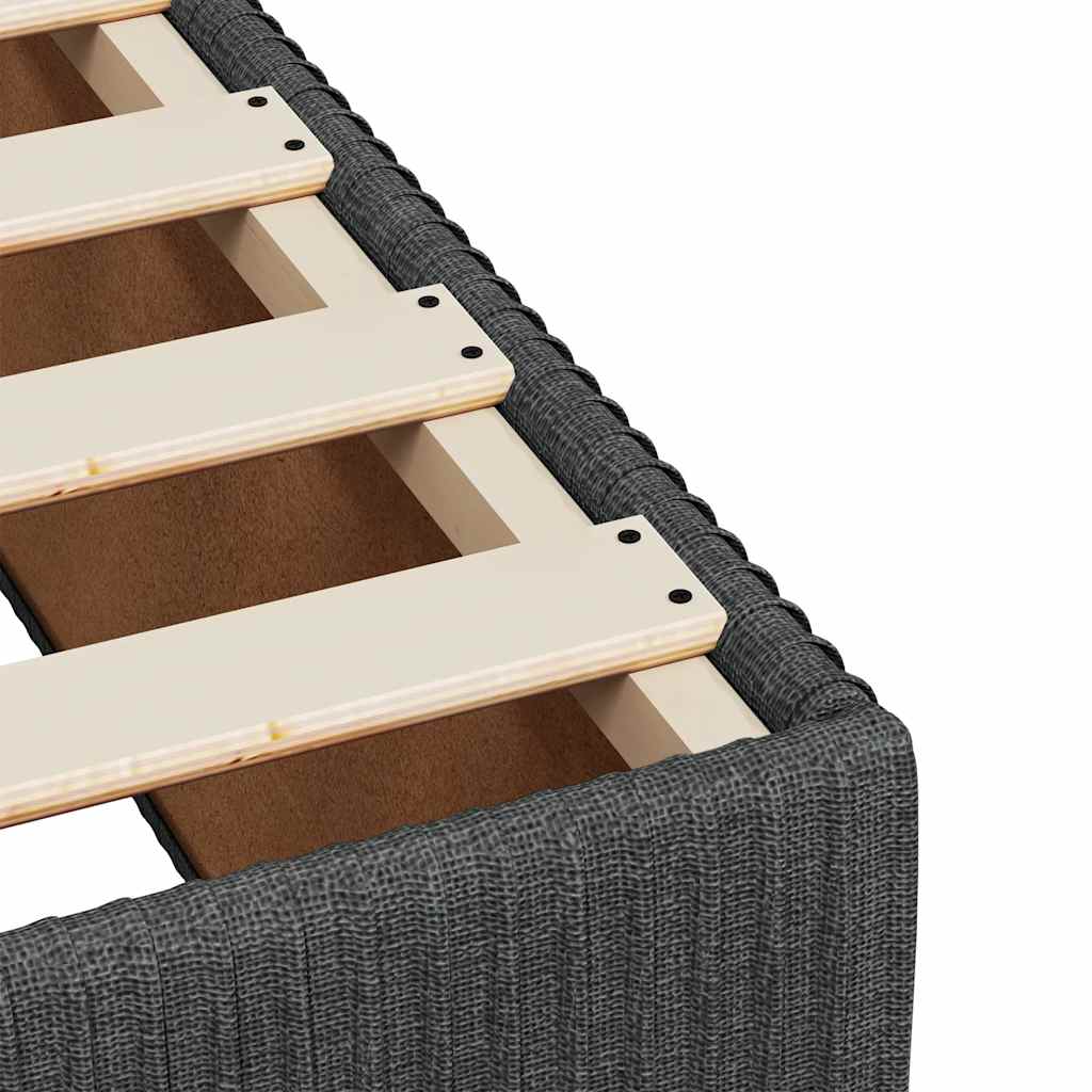 vidaXL Κρεβάτι Boxspring με Στρώμα Σκούρο Γκρι 100x200 εκ. Υφασμάτινο