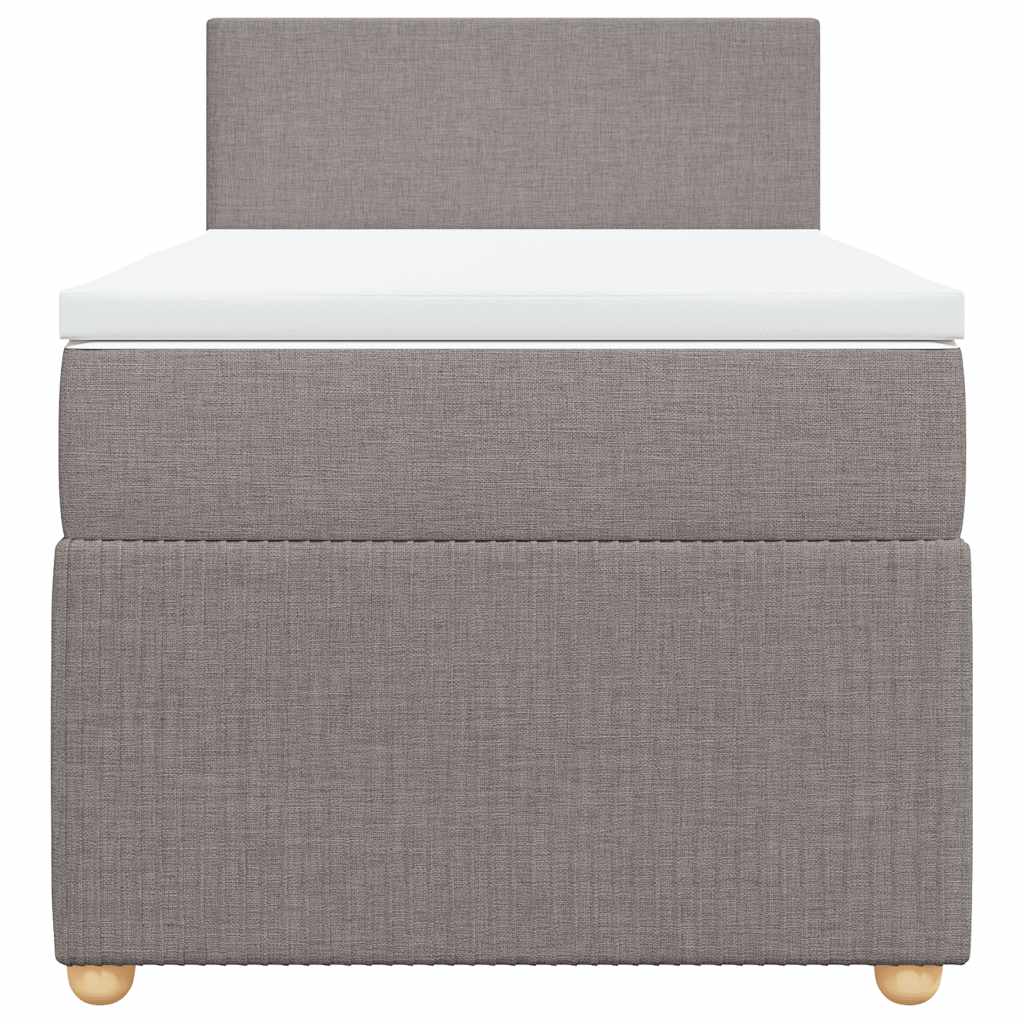 vidaXL Κρεβάτι Boxspring με Στρώμα Taupe 100 x 200 εκ. Υφασμάτινο