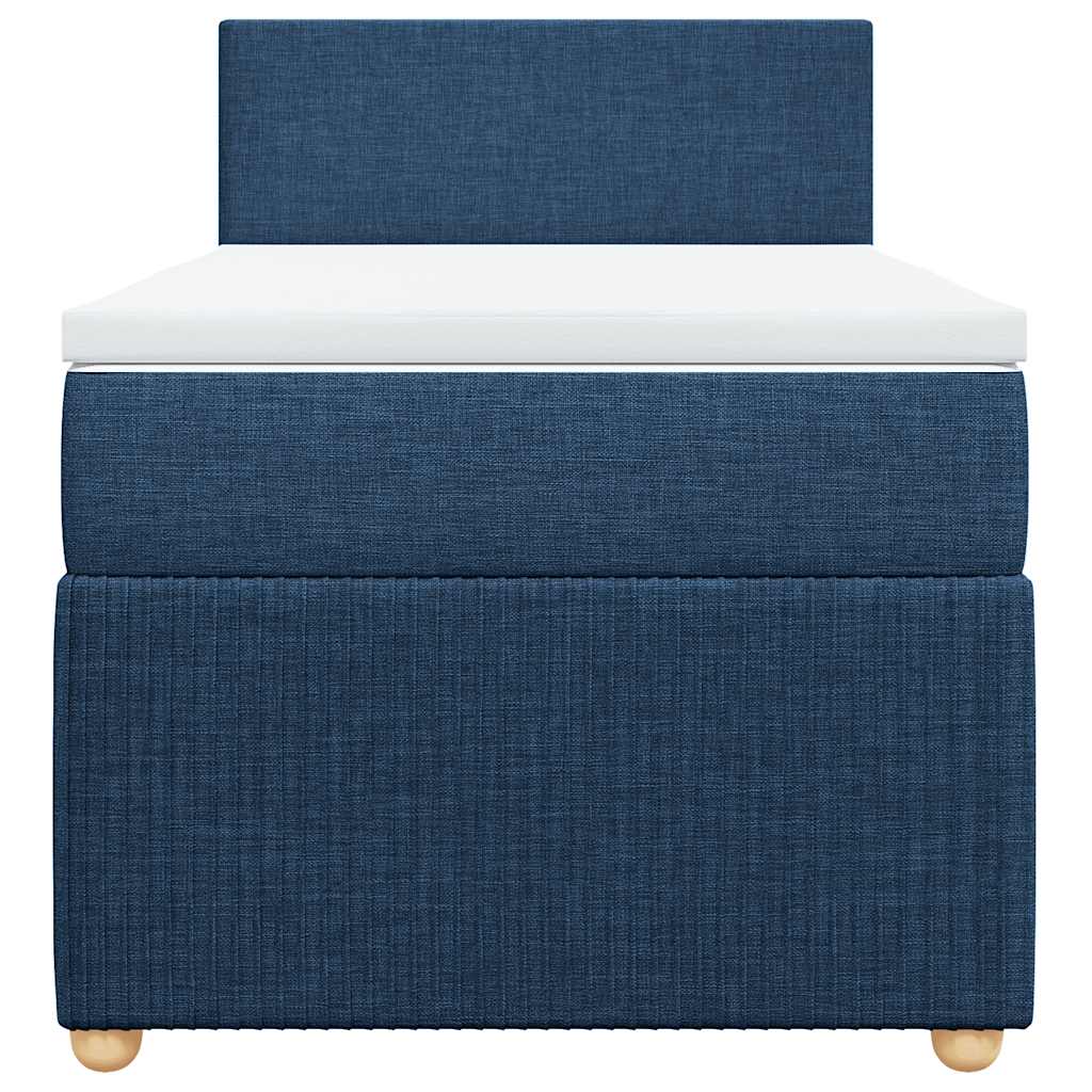 vidaXL Κρεβάτι Boxspring με Στρώμα Μπλε 100 x 200 εκ. Υφασμάτινο