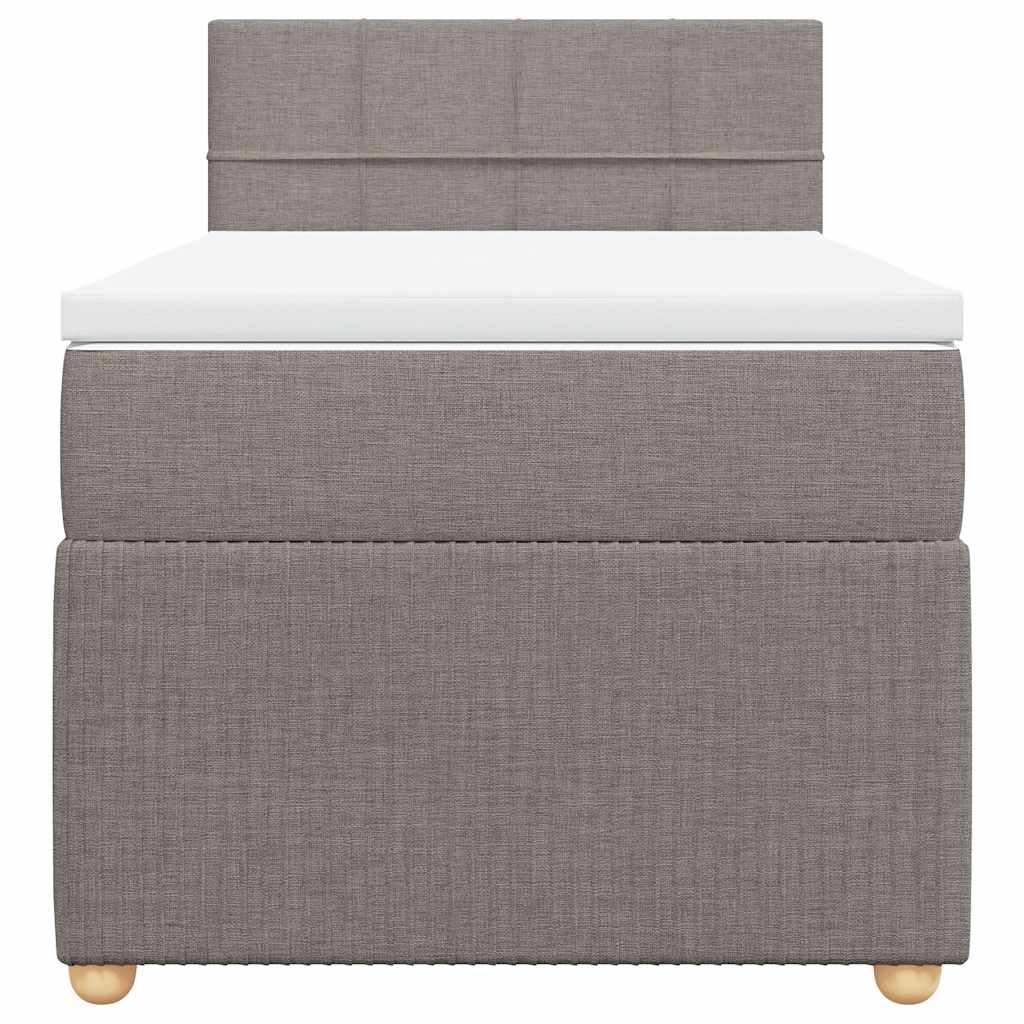 vidaXL Κρεβάτι Boxspring με Στρώμα Taupe 100 x 200 εκ. Υφασμάτινο