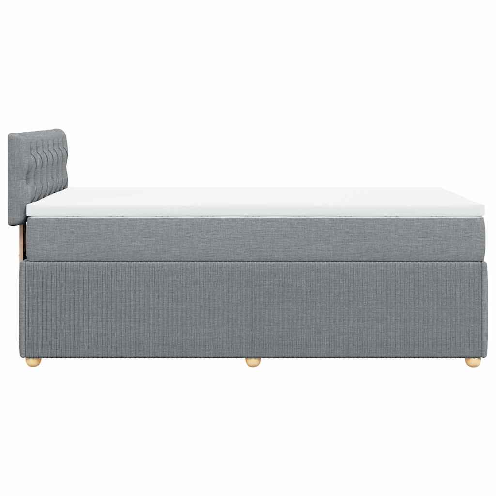 vidaXL Κρεβάτι Boxspring με Στρώμα Ανοιχτό Γκρι 100x200 εκ. Υφασμάτινο