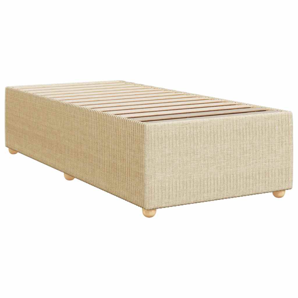 vidaXL Κρεβάτι Boxspring με Στρώμα Κρεμ 100 x 200 εκ. Υφασμάτινο