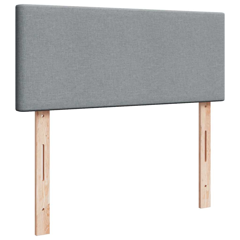 vidaXL Κρεβάτι Boxspring με Στρώμα Ανοιχτό Γκρι 120x190 εκ. Υφασμάτινο