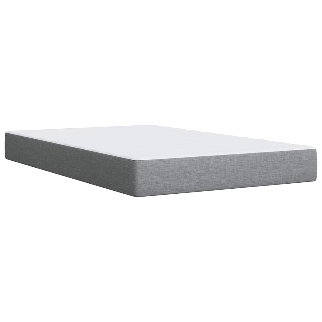 vidaXL Κρεβάτι Boxspring με Στρώμα Ανοιχτό Γκρι 120x190 εκ. Υφασμάτινο