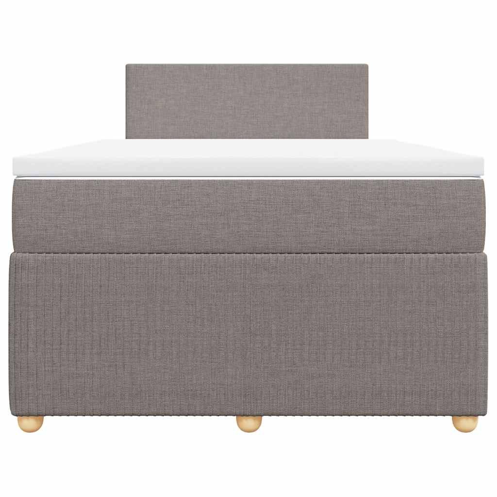 vidaXL Κρεβάτι Boxspring με Στρώμα Taupe 120x190 εκ. Υφασμάτινο